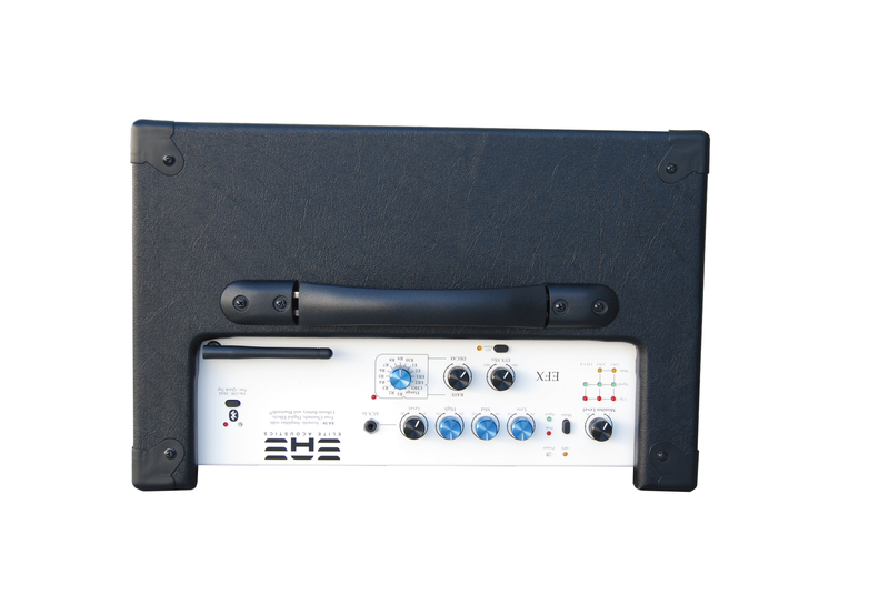 Elite Acoustics "EAE" A4-58 120 Watt Acoustic Guitar/4 Chan Amplifier with Lithium Battery and Bluetooth