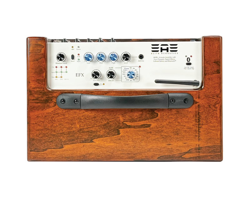 Elite Acoustics "EAE" A4-58 120 Watt Acoustic Guitar/4 Chan Amplifier with LFP Battery and Bluetooth
