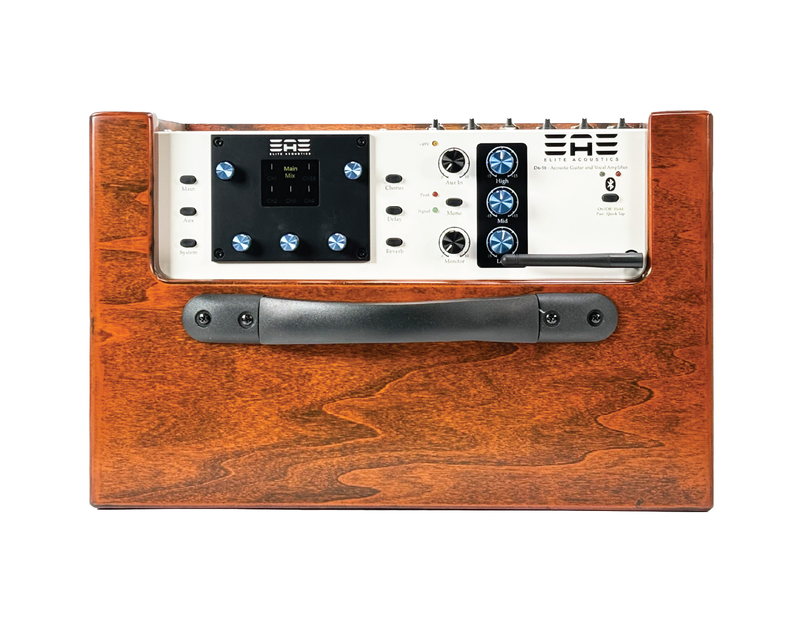 Elite Acoustics "EAE" D6-58 120 Watt Acoustic Guitar/Multi-Chan Amplifier with LFP Battery and Bluetooth  - with 6 channel Digital Mixer