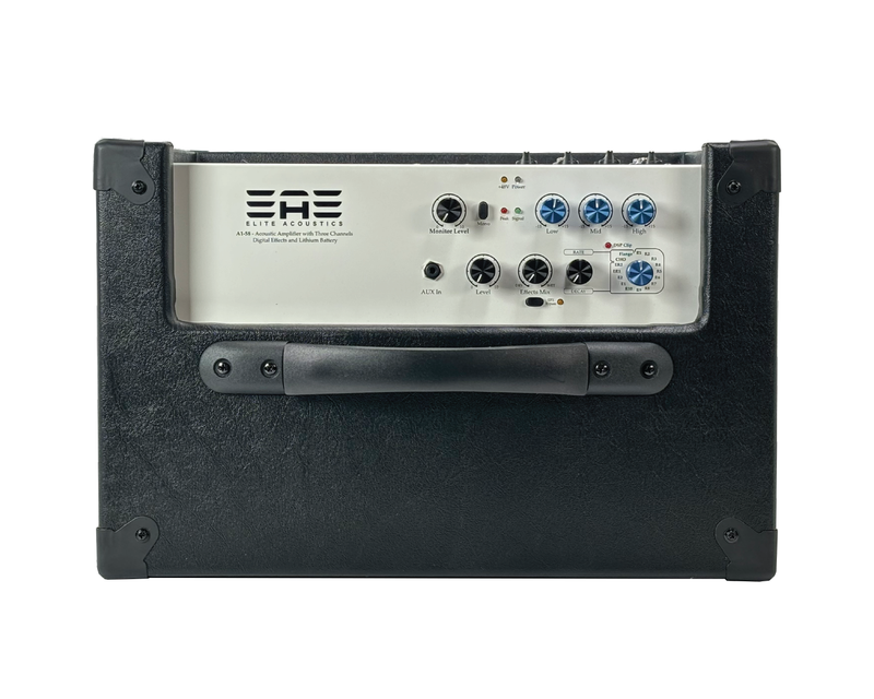 Elite Acoustics "EAE" A1-8 80 Watt or A1-58 120 Watt Acoustic Guitar/3 Chan Amplifier with LFP Battery