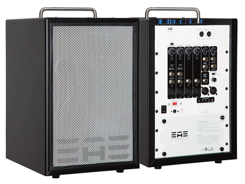 Elite Acoustics "EAE" D6-8 MKII 80 Watt Acoustic Amplifier with Lithium Battery, 6 chan Digital Mixer and Bluetooth