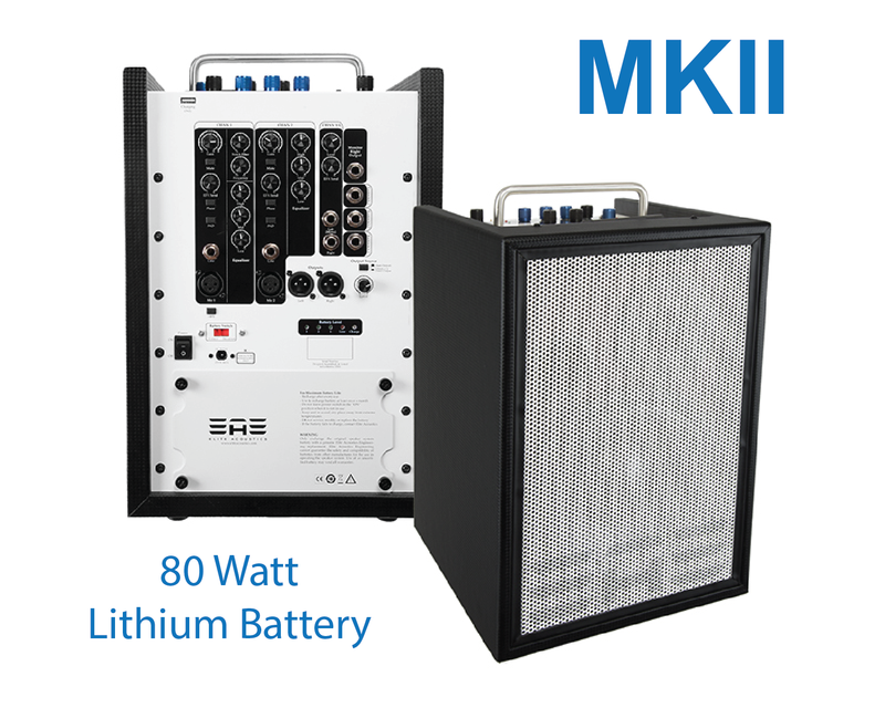 Elite Acoustics "EAE" A4-8 MKII 80 Watt LFP Battery Powered Acoustic Amplifier with 4 chan/effects and Bluetooth®