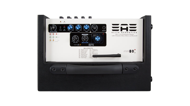 Elite Acoustics M26U (M2-6 with LFP battery upgrade) Battery Powered Acoustic Amplifier, 4 Channels, Mixer, Effects, and Bluetooth