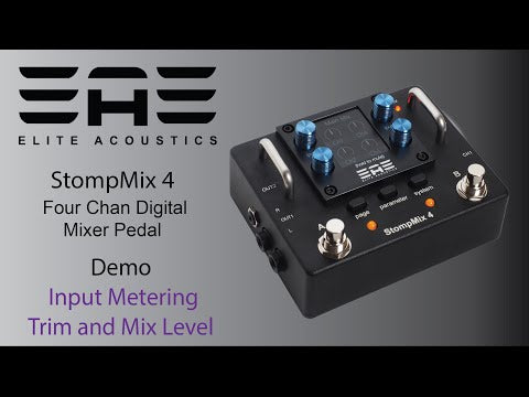 Elite Acoustics "EAE" StompMix 4 - Four Channel Digital Mixer Pedal - Pedalboard mixer